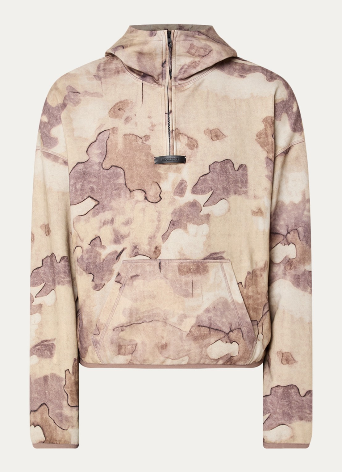 Represent Storm hoodie met print en kangoeroezak - voorkant 4 beige