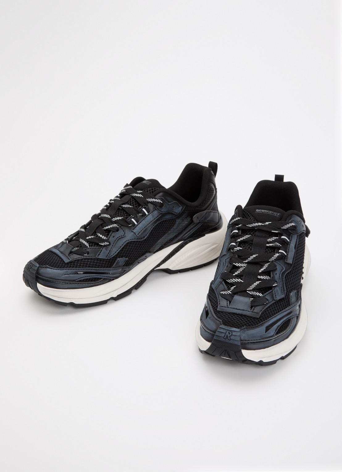 Represent Storm-Torn sneaker met details van mesh  - detail 3 zwart