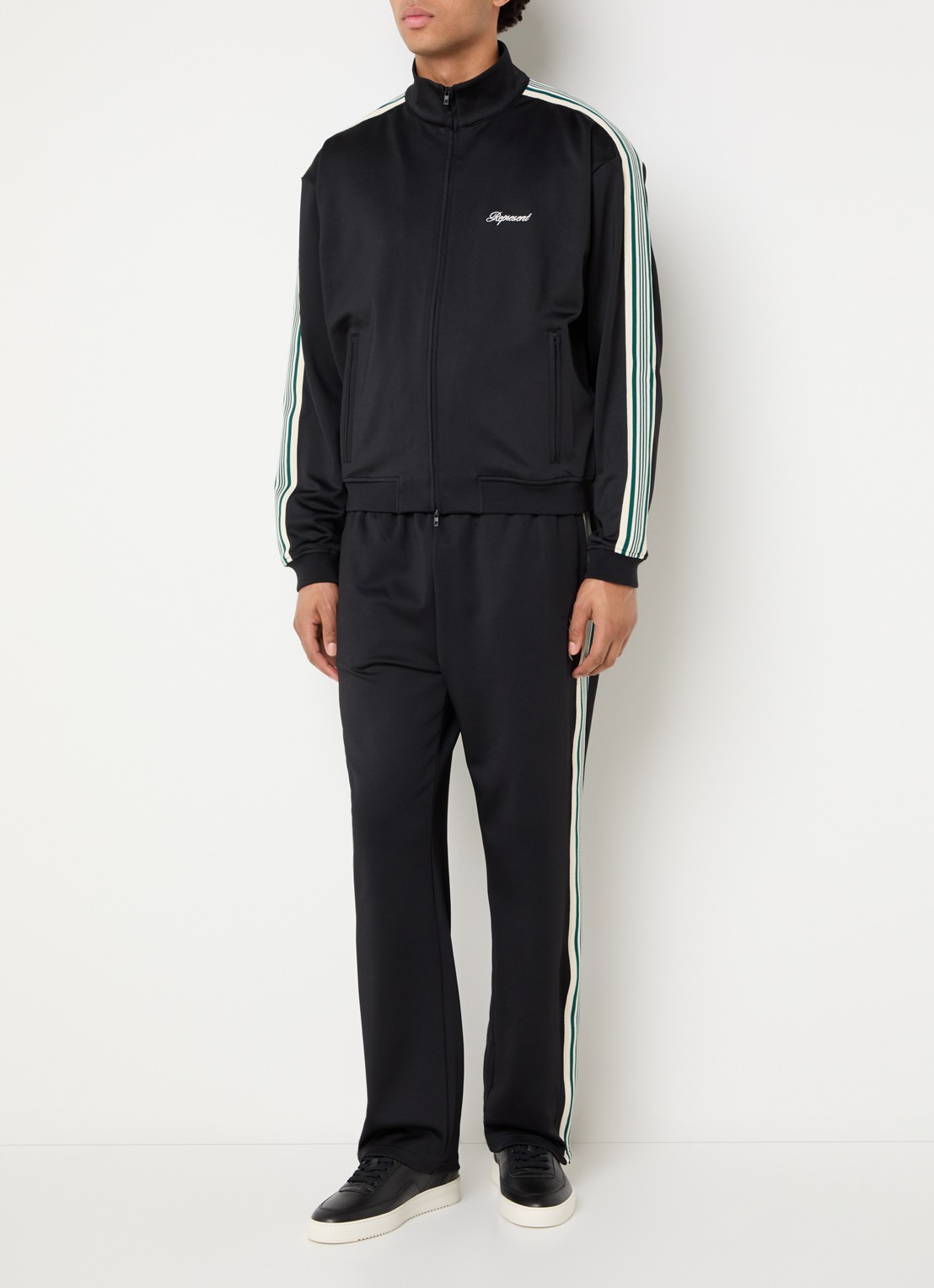 Represent Straight fit joggingbroek met ritszakken - voorkant 4 zwart