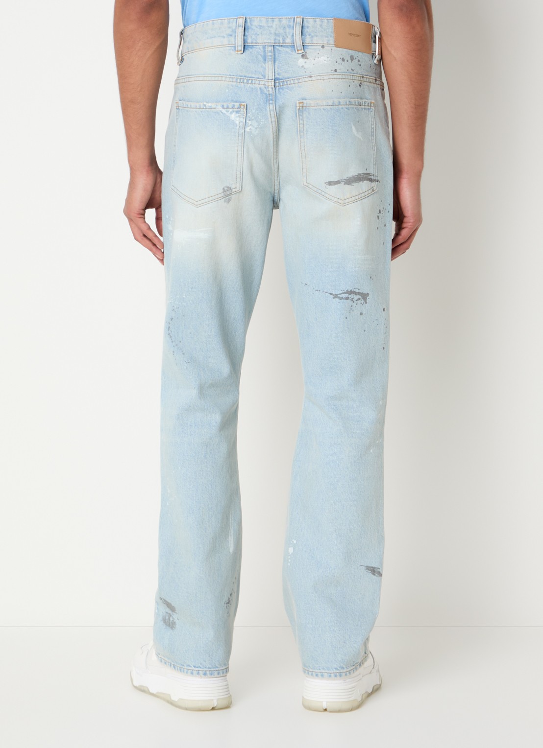 Represent Straight leg jeans met destroyed afwerking - achterkant 3 blauw