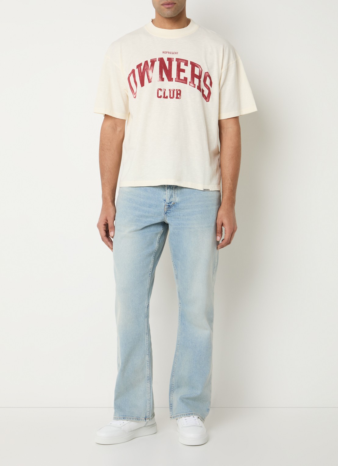 Represent Straight leg jeans met lichte wassing  - voorkant 3 indigo