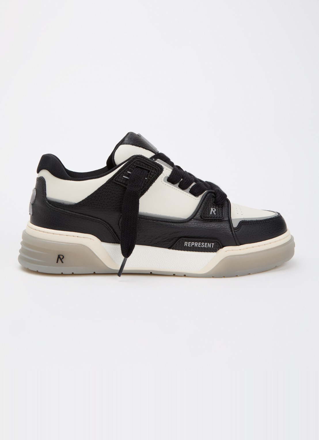 Represent Studio sneaker van leer - voorkant 5 zwart