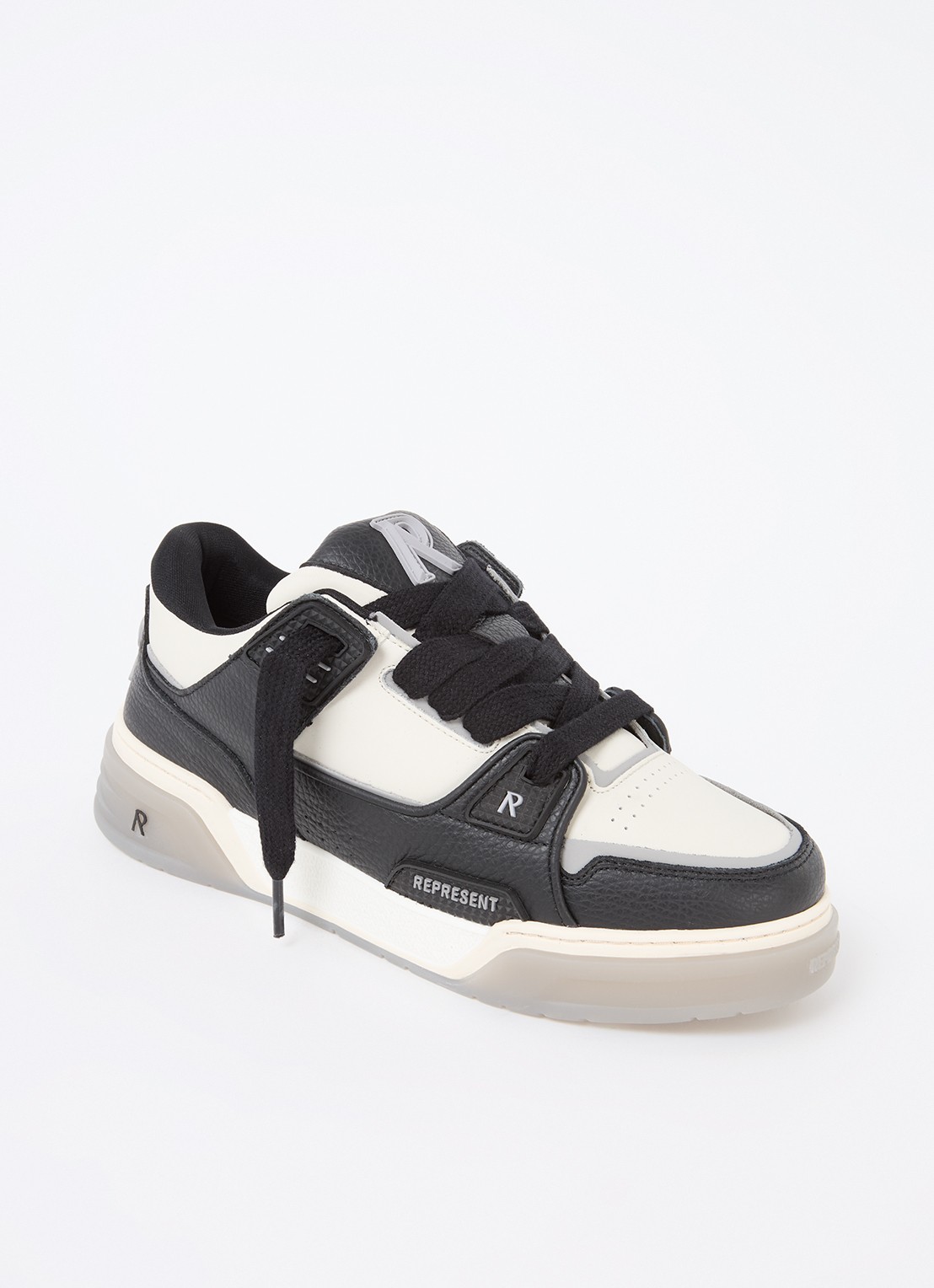 Represent Studio sneaker van leer - voorkant 6 zwart