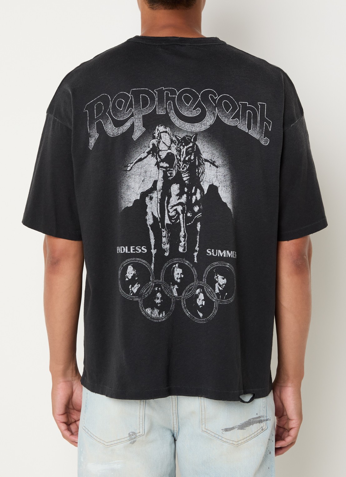 Represent T-shirt met front- en backprint - achterkant 4 antraciet