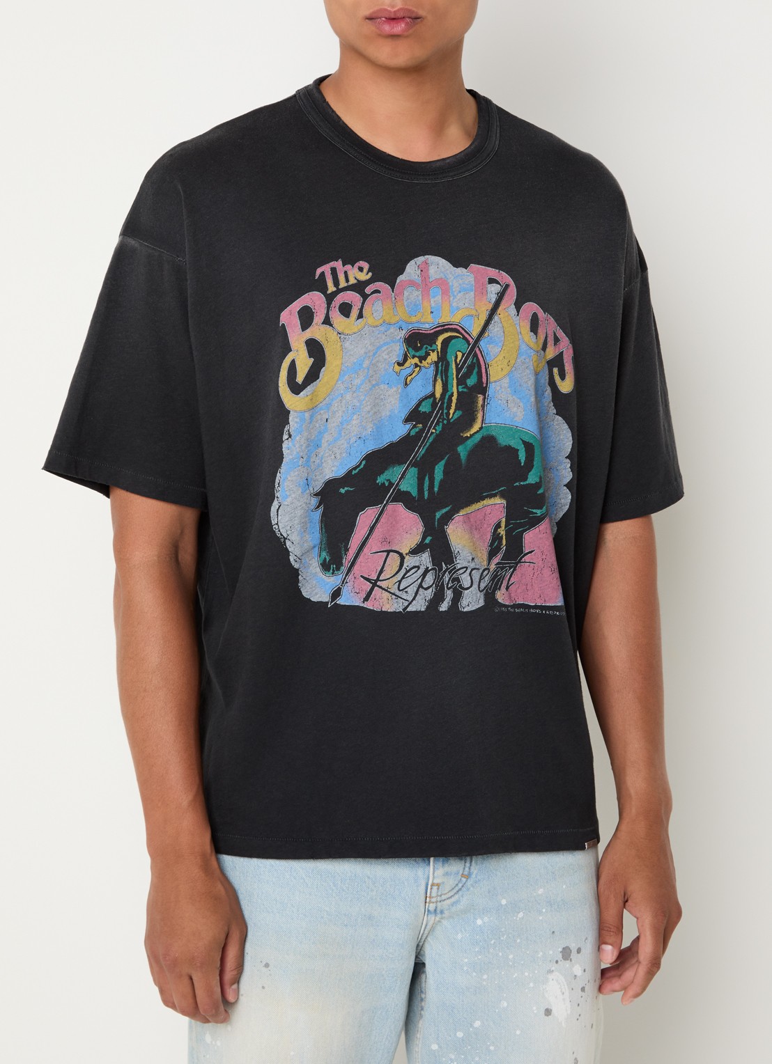 Represent T-shirt met front- en backprint - detail 3 antraciet