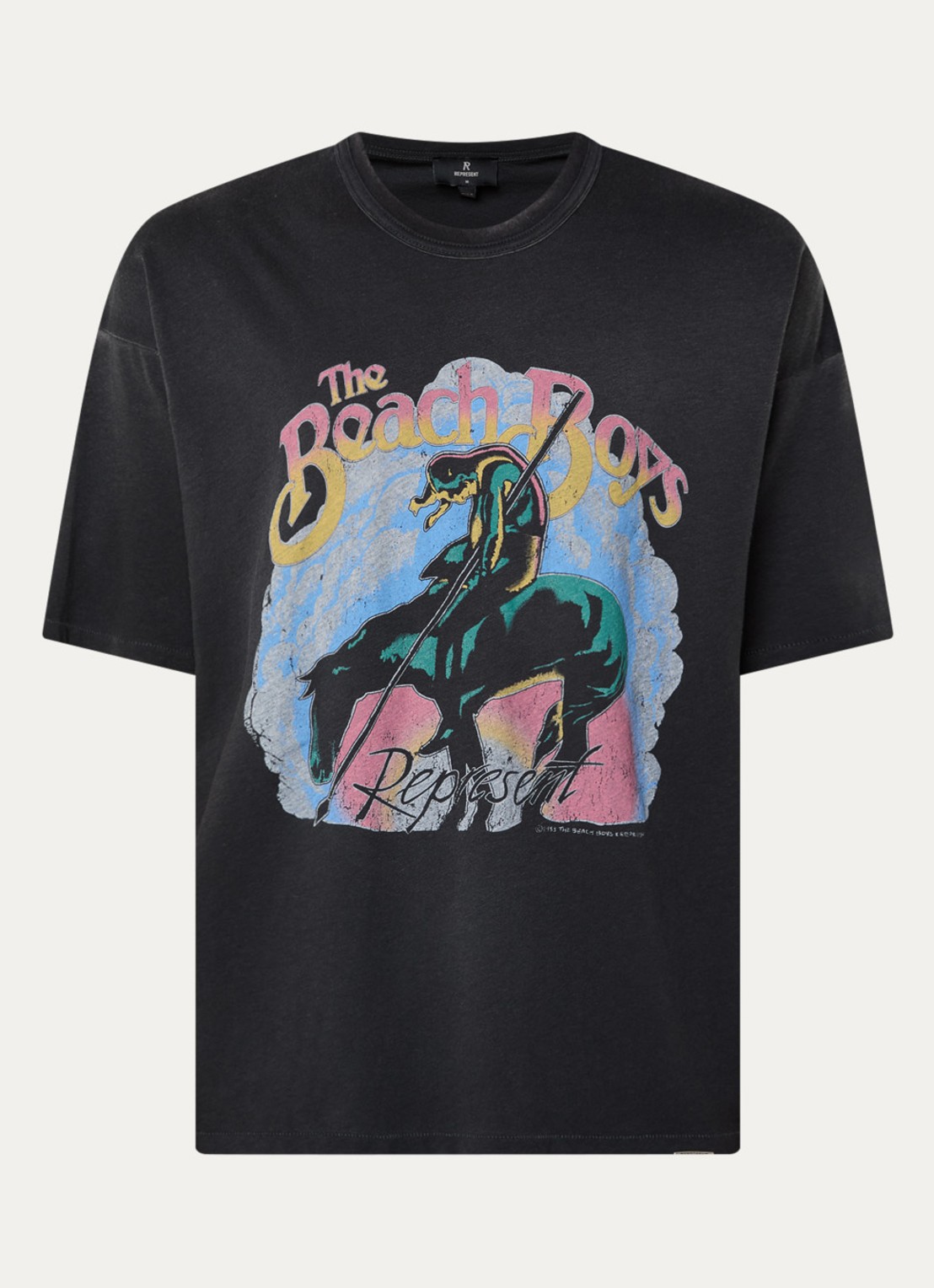 Represent T-shirt met front- en backprint - voorkant antraciet