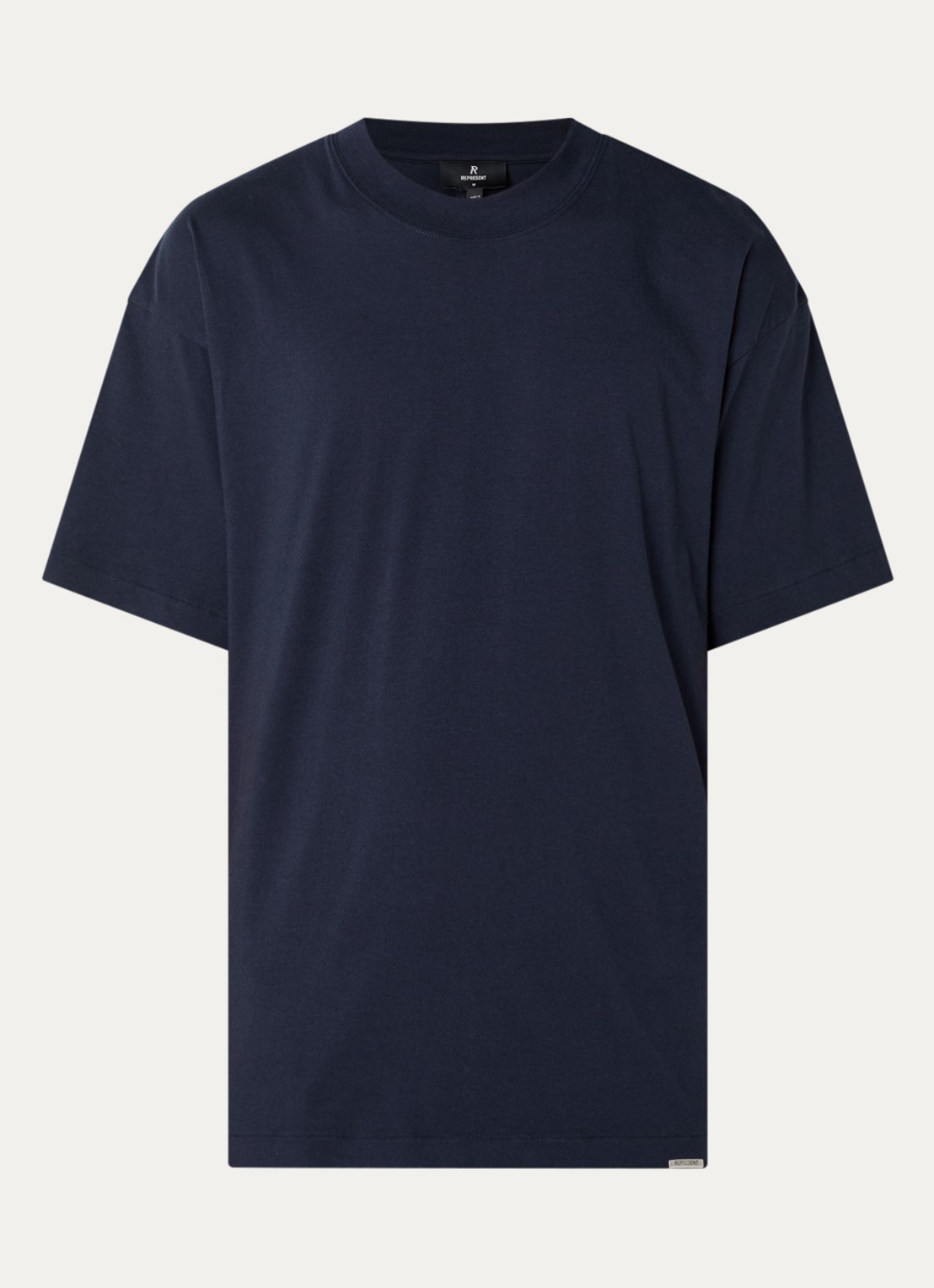 Represent T-shirt met logo- en backprint - voorkant 3 donkerblauw