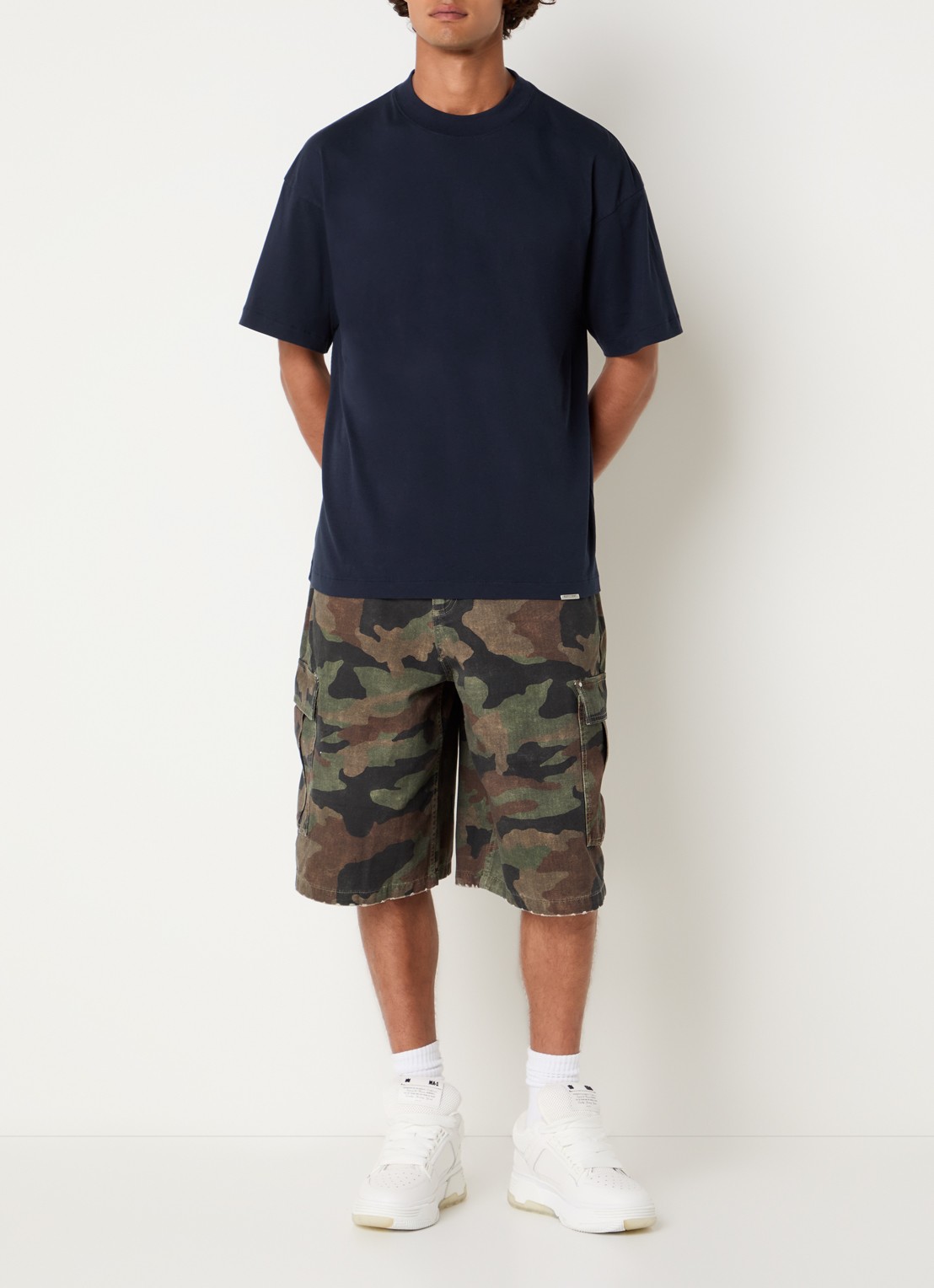 Represent T-shirt met logo- en backprint - voorkant 4 donkerblauw