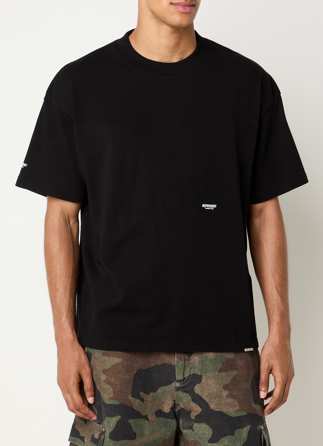Represent T-shirt met logo - detail zwart