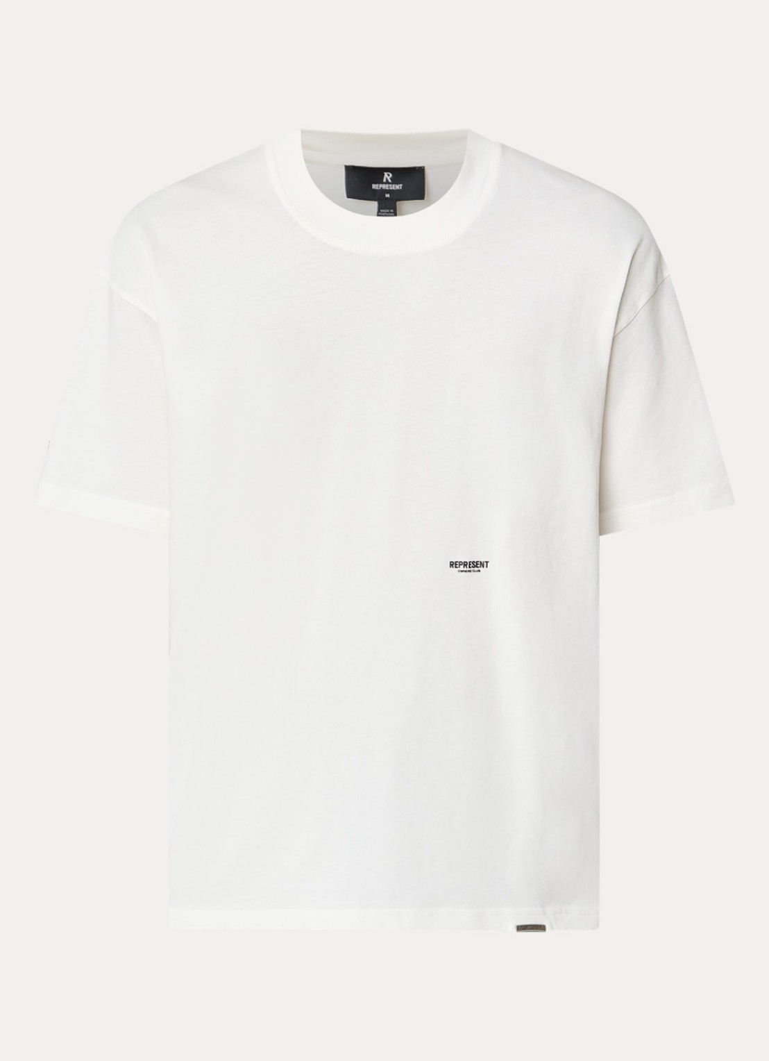 Represent T-shirt met logo - voorkant 3 gebroken wit