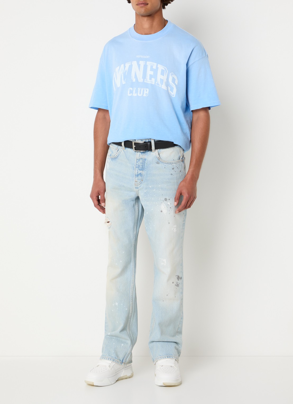 Represent T-shirt met logoprint - voorkant 2 blauw