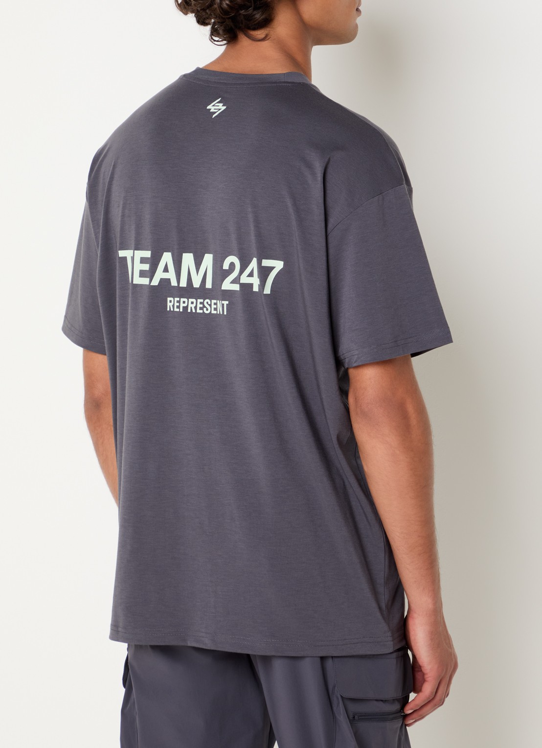 Represent T-shirt met logoprint - detail 4 antraciet