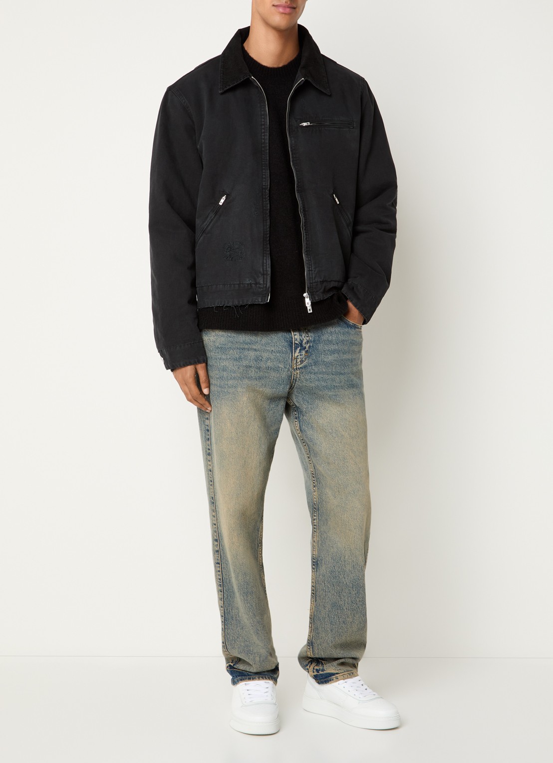 Represent The Work jack met ritszakken - voorkant 3 zwart