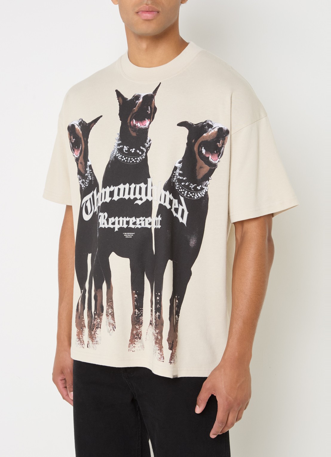 Represent Thoroughbred T-shirt met logoprint - detail 4 beige