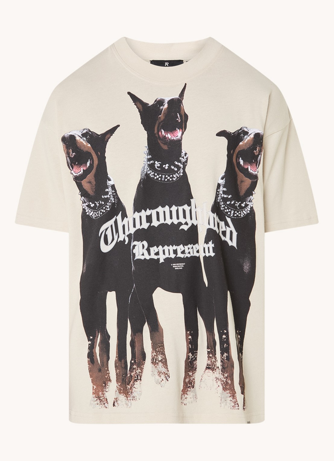 Represent Thoroughbred T-shirt met logoprint - voorkant beige