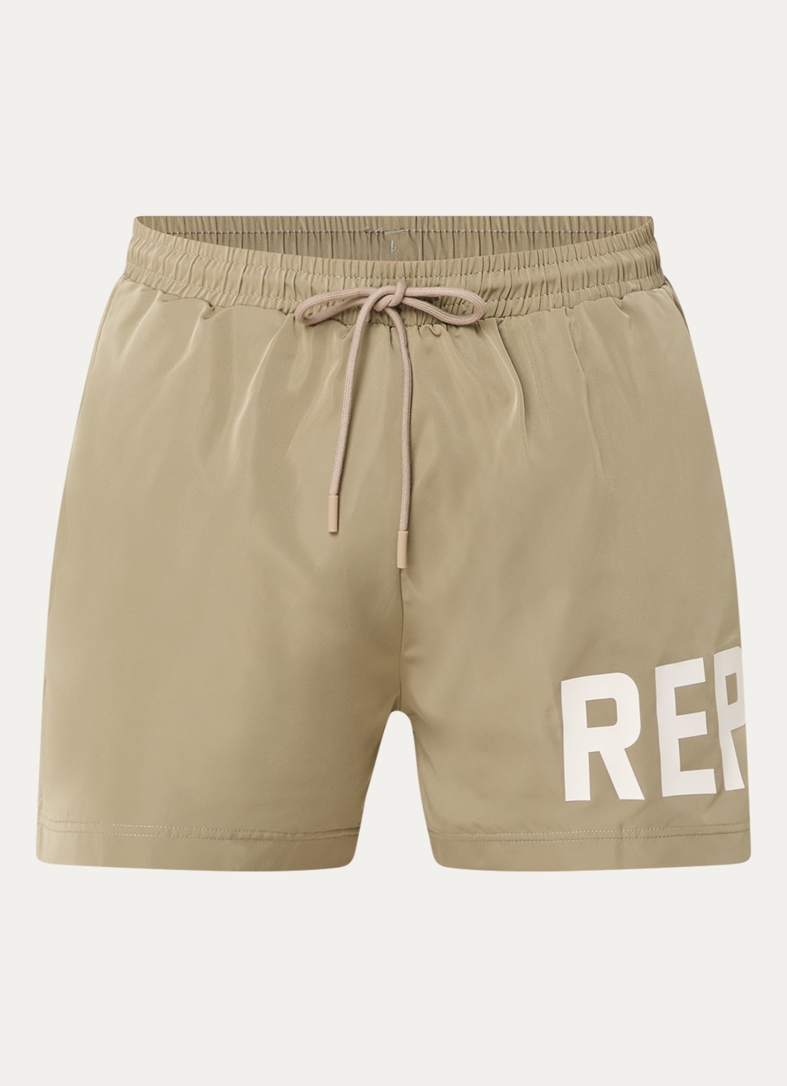 Represent Zwemshorts met logoprint en steekzakken  - voorkant 3 khaki