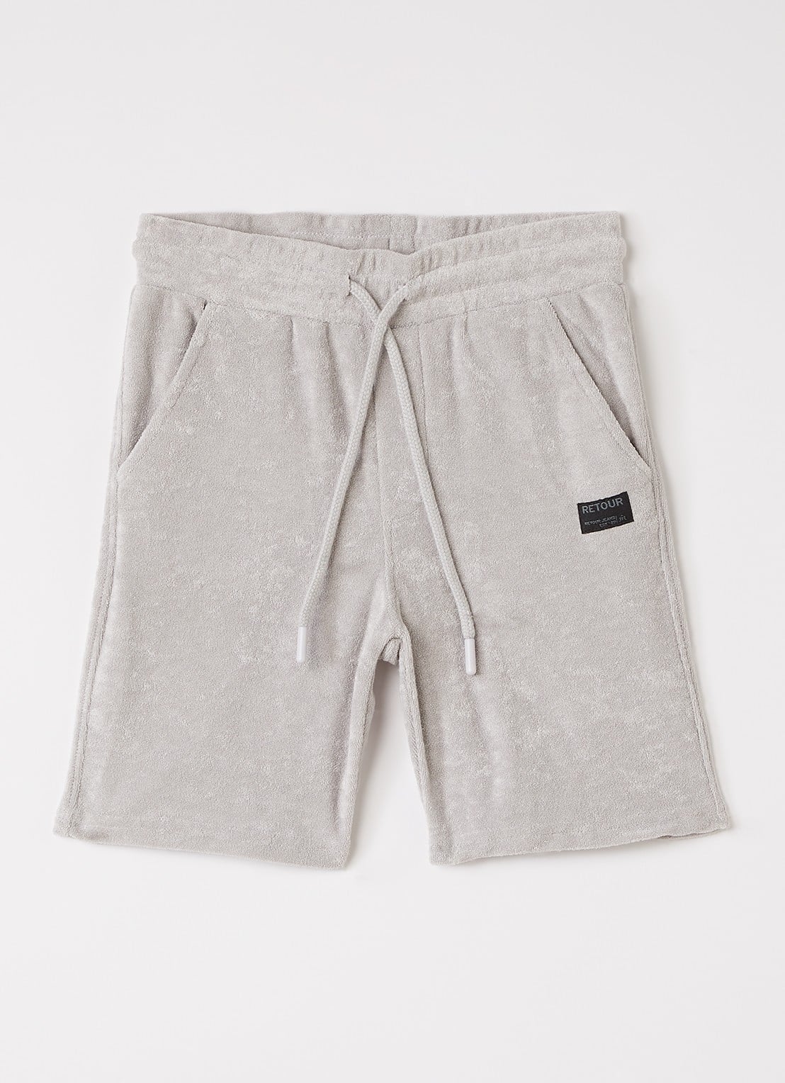Retour Jeans Bas loose fit korte broek van badstof - voorkant 2 grijs