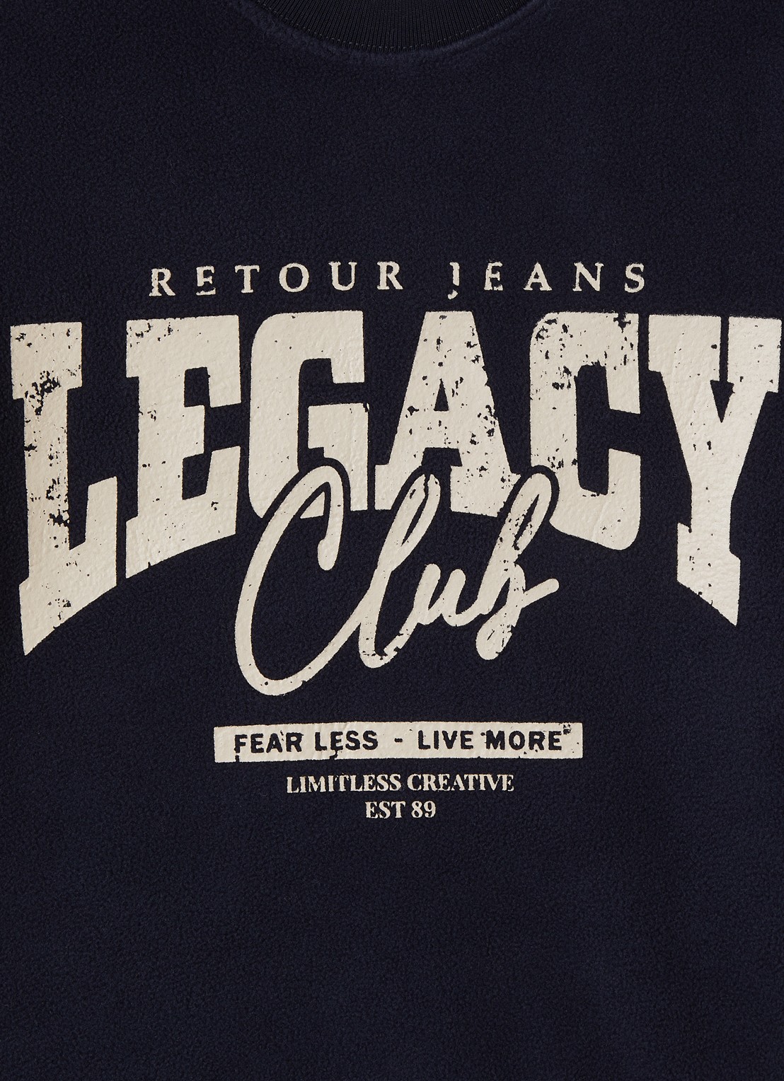Retour Jeans Boris sweater met print - detail donkerblauw