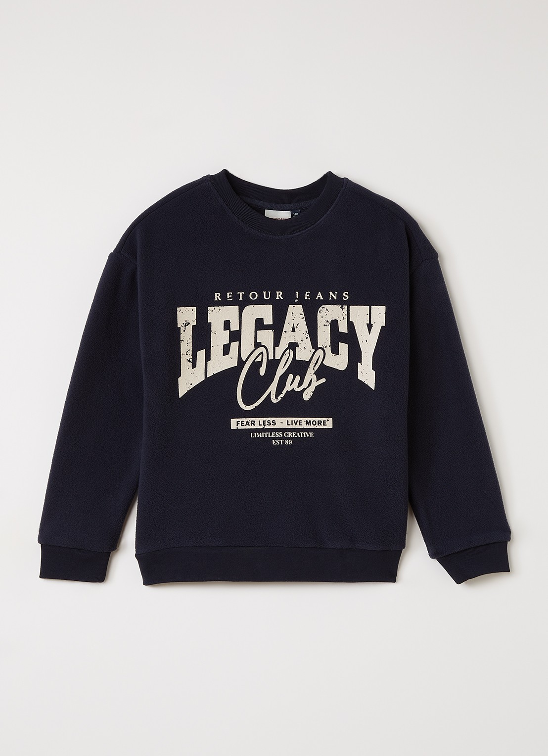 Retour Jeans Boris sweater met print - voorkant 2 donkerblauw