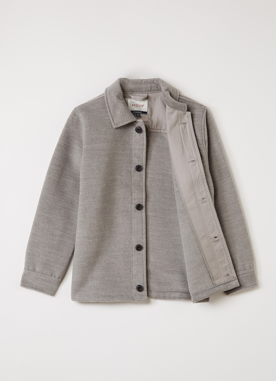 Retour Jeans Brent overshirt met borstzak - voorkant 2 grijsmele