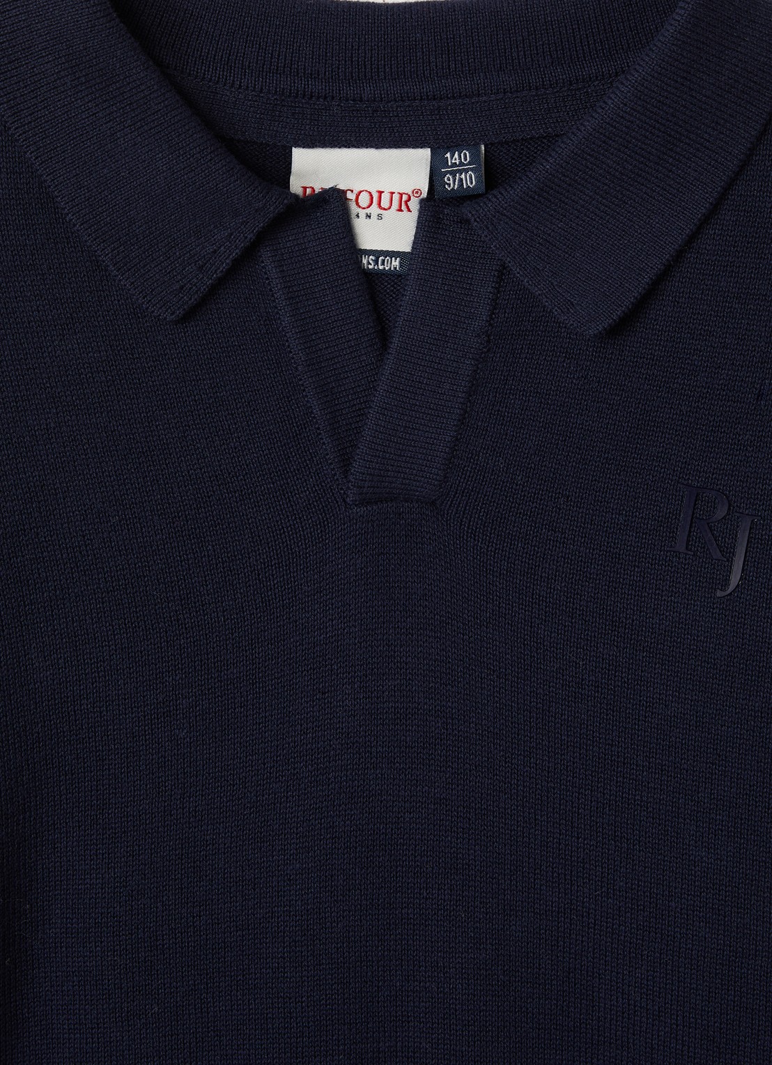 Retour Jeans Camiel fijngebreide polo - detail donkerblauw