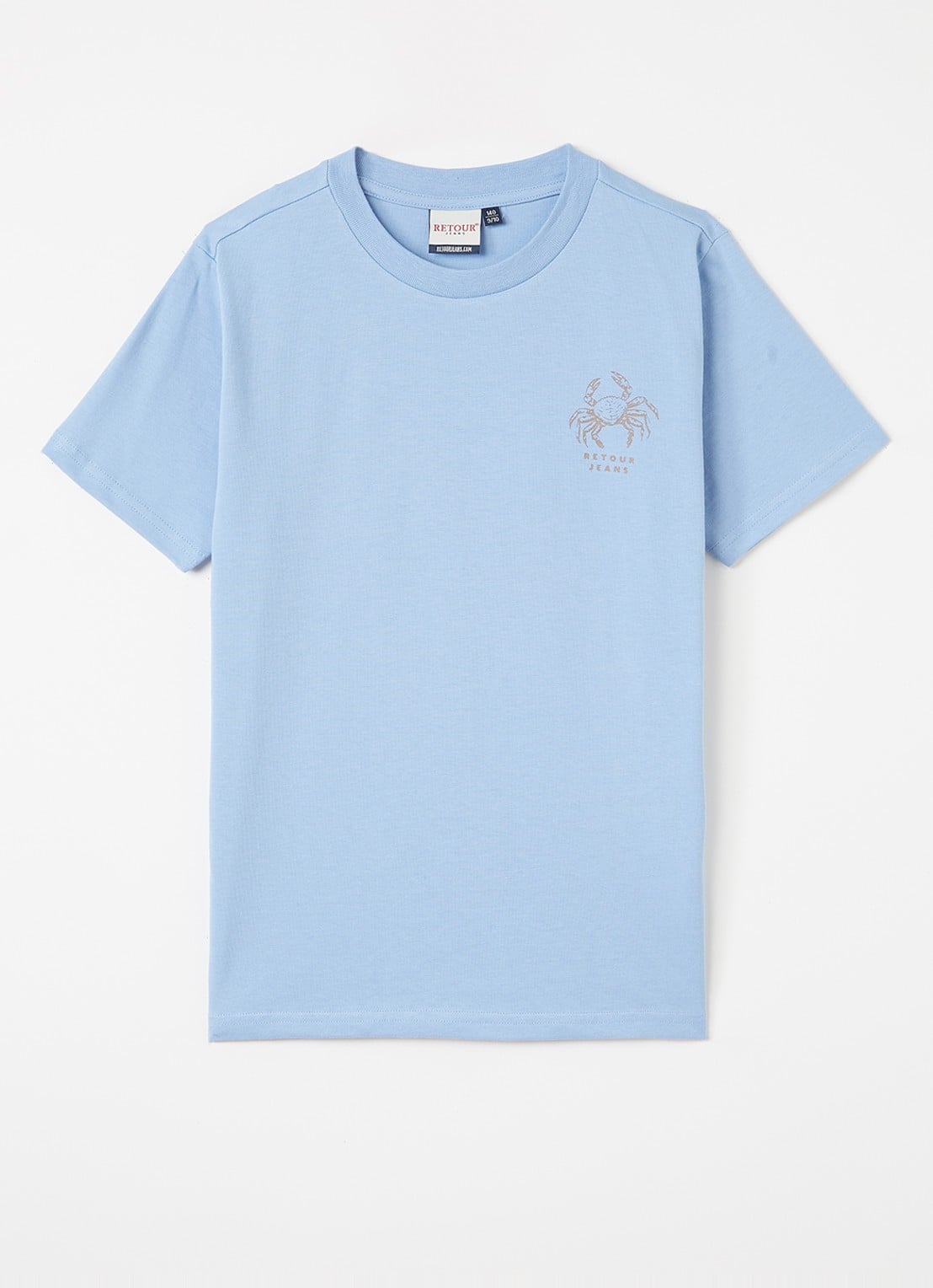 Retour Jeans Damon T-shirt met logo- en backprint - voorkant blauwgrijs
