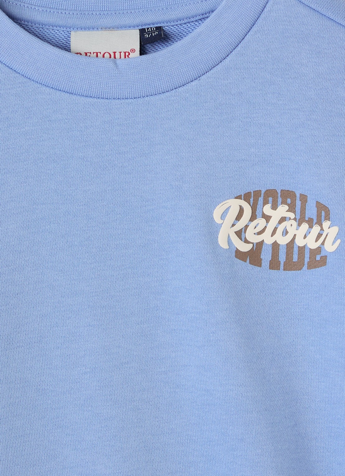 Retour Jeans Eelco sweater met logo- en backprint - detail 3 blauw