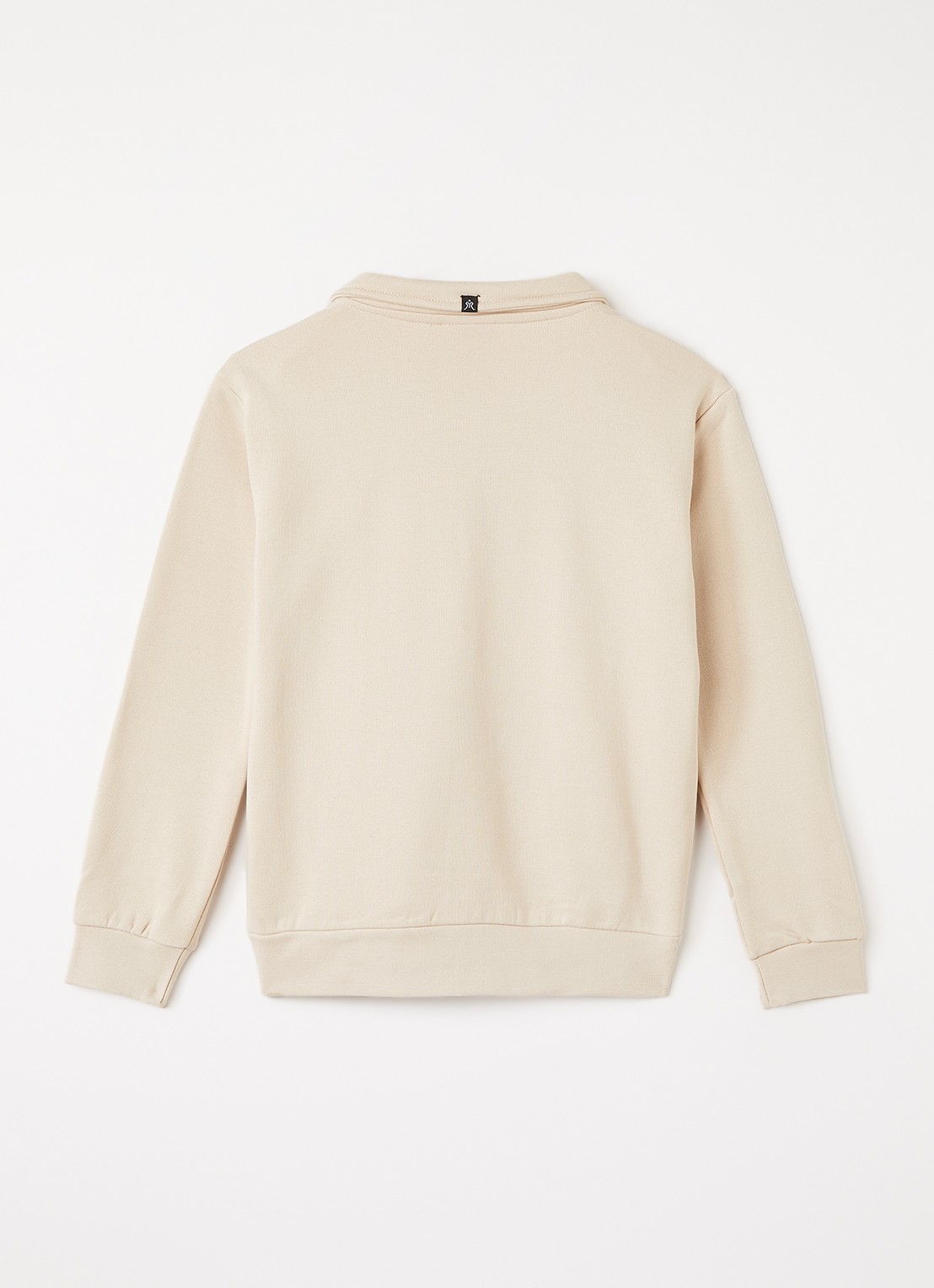 Retour Jeans Gino sweater met kraag en halve rits - voorkant 3 lichtbruin