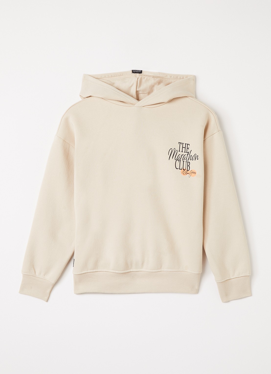 Retour Jeans Harvey hoodie met front- en backprint - voorkant 2 beige