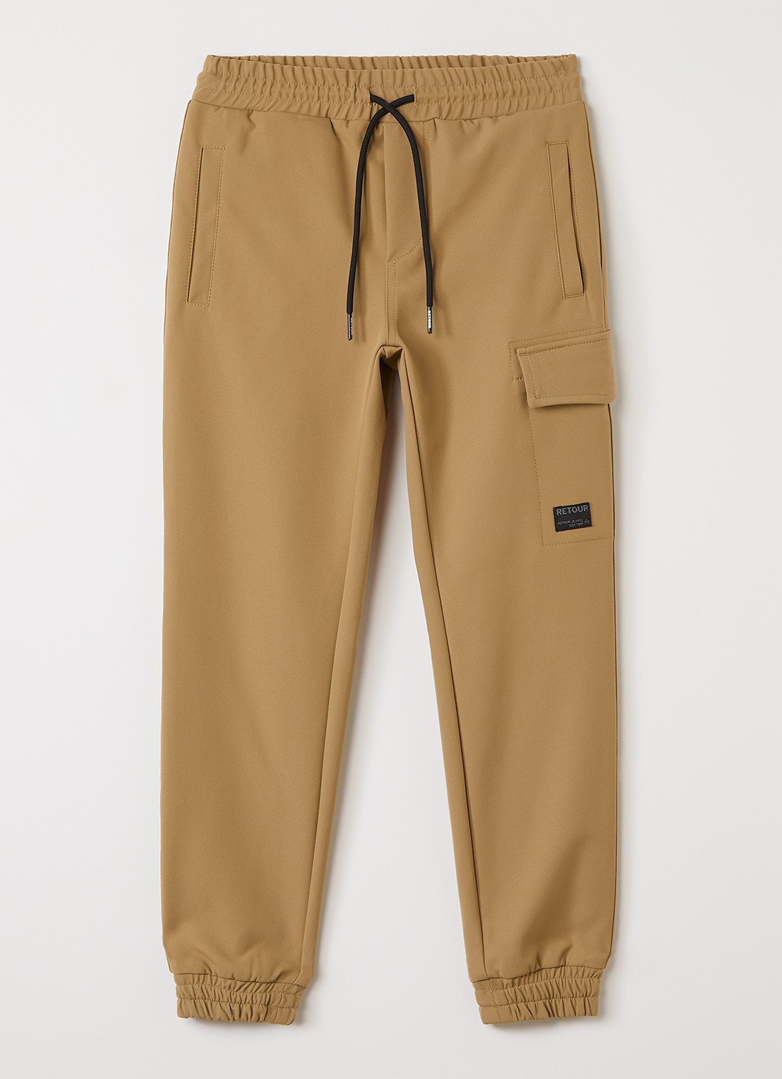 Retour Jeans Hidde tapered fit cargobroek - voorkant camel
