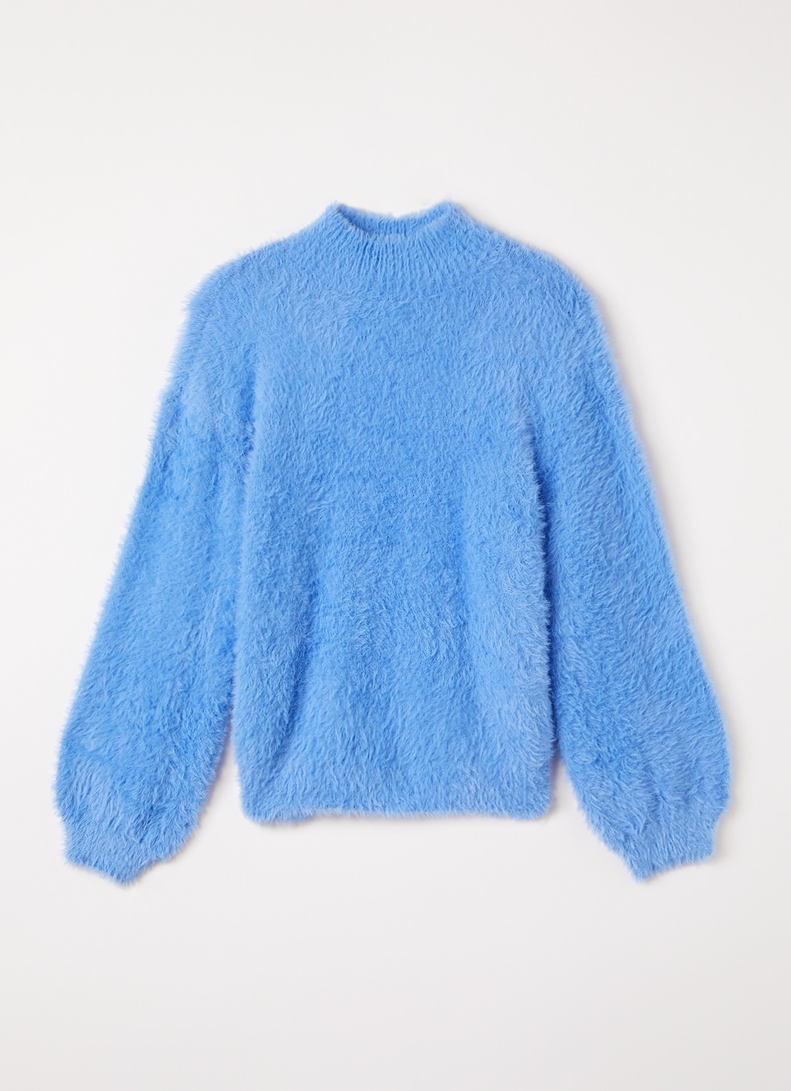 Retour Jeans Iris trui van imitatiebont - voorkant blauw