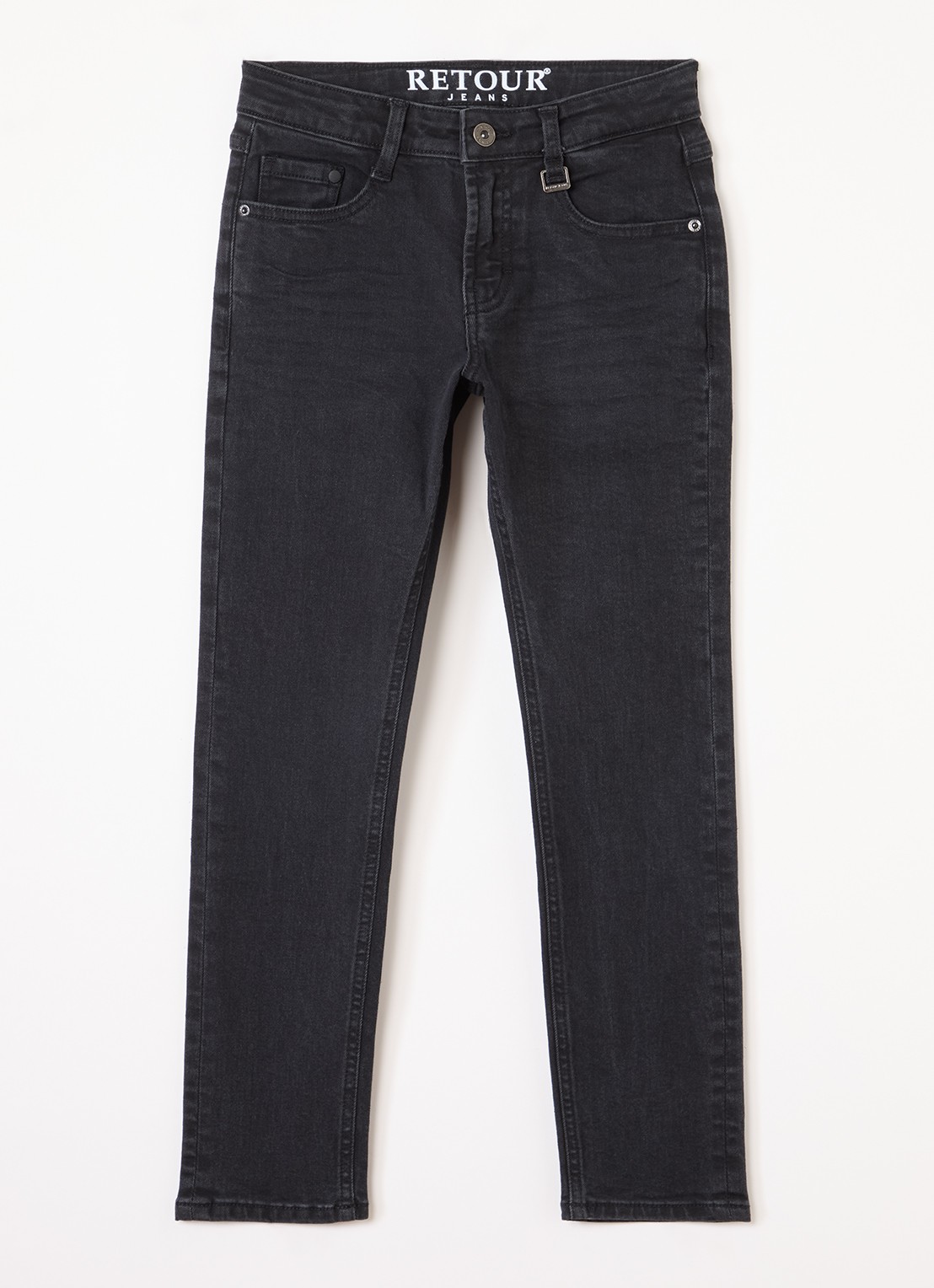 Retour Jeans James straight leg jeans met steekzakken - voorkant zwart