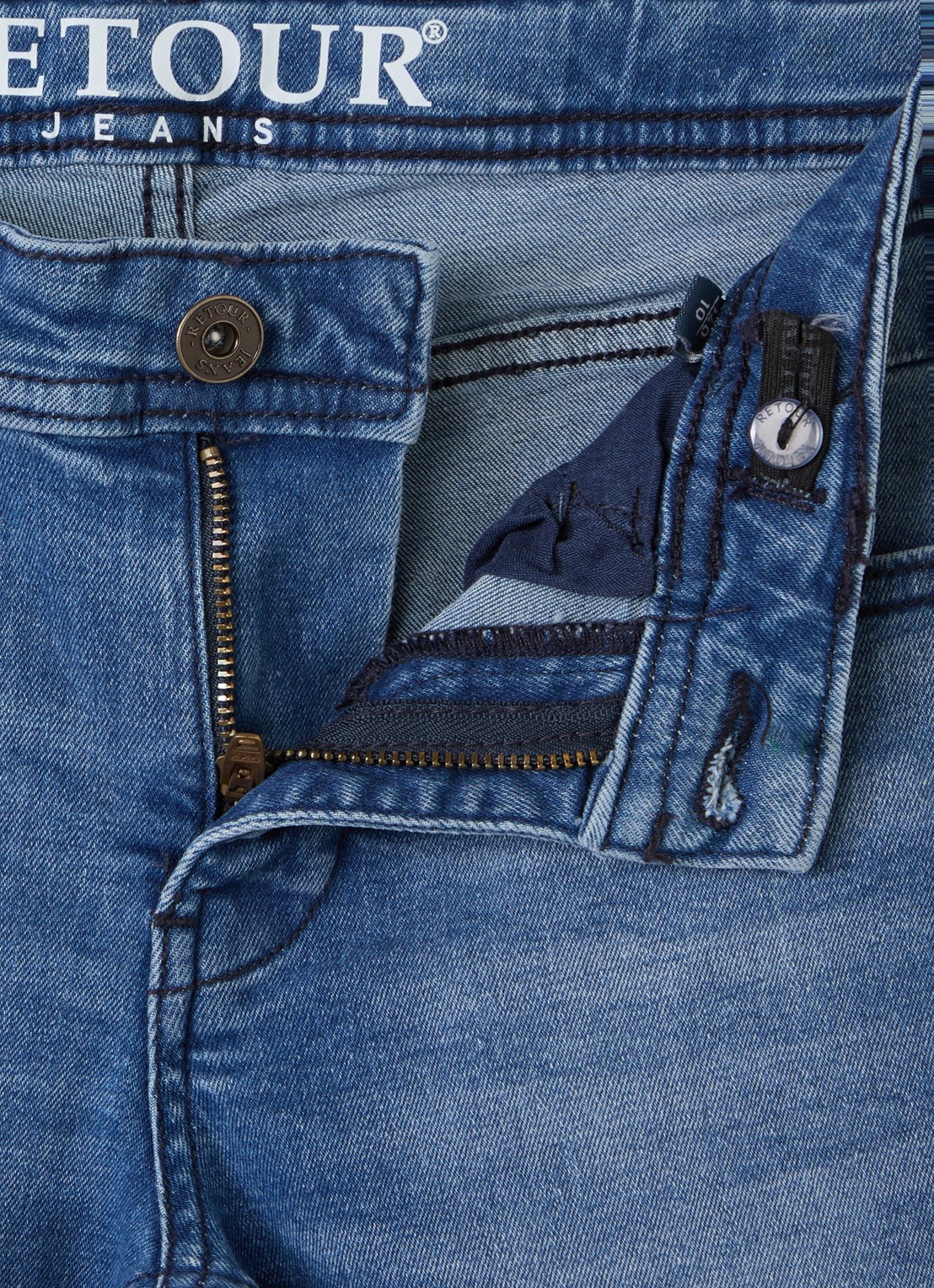Retour Jeans James straight leg jeans met steekzakken - detail indigo