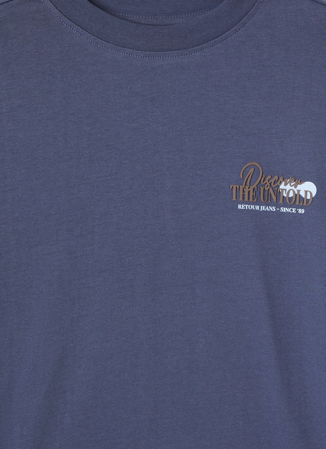 Retour Jeans Juan longsleeve met logoprint - detail donkerblauw
