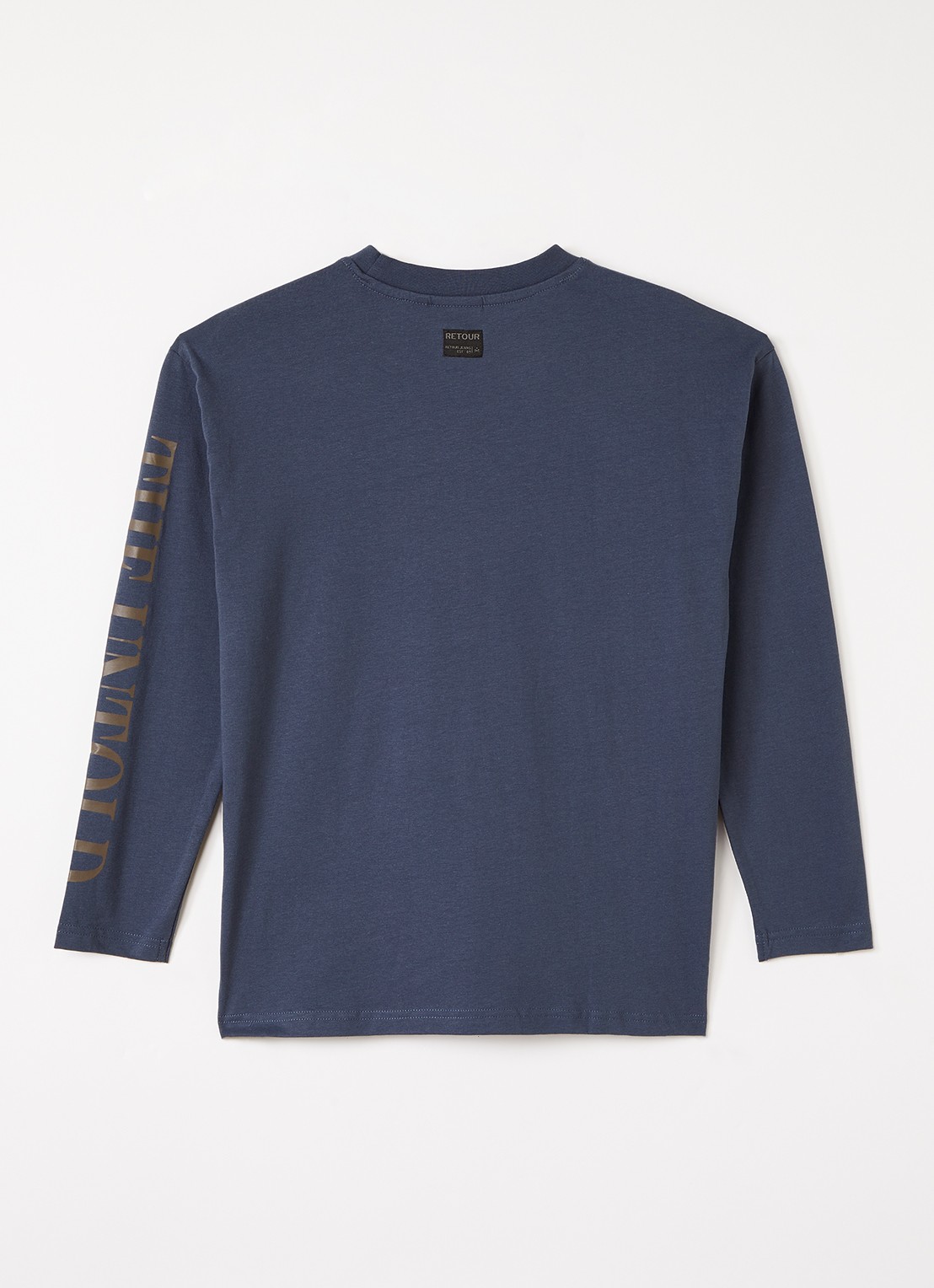 Retour Jeans Juan longsleeve met logoprint - voorkant 3 donkerblauw