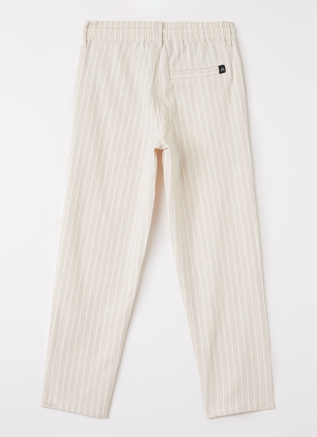 Retour Jeans Jurgen straight fit pantalon met streepprint - voorkant 3 beige