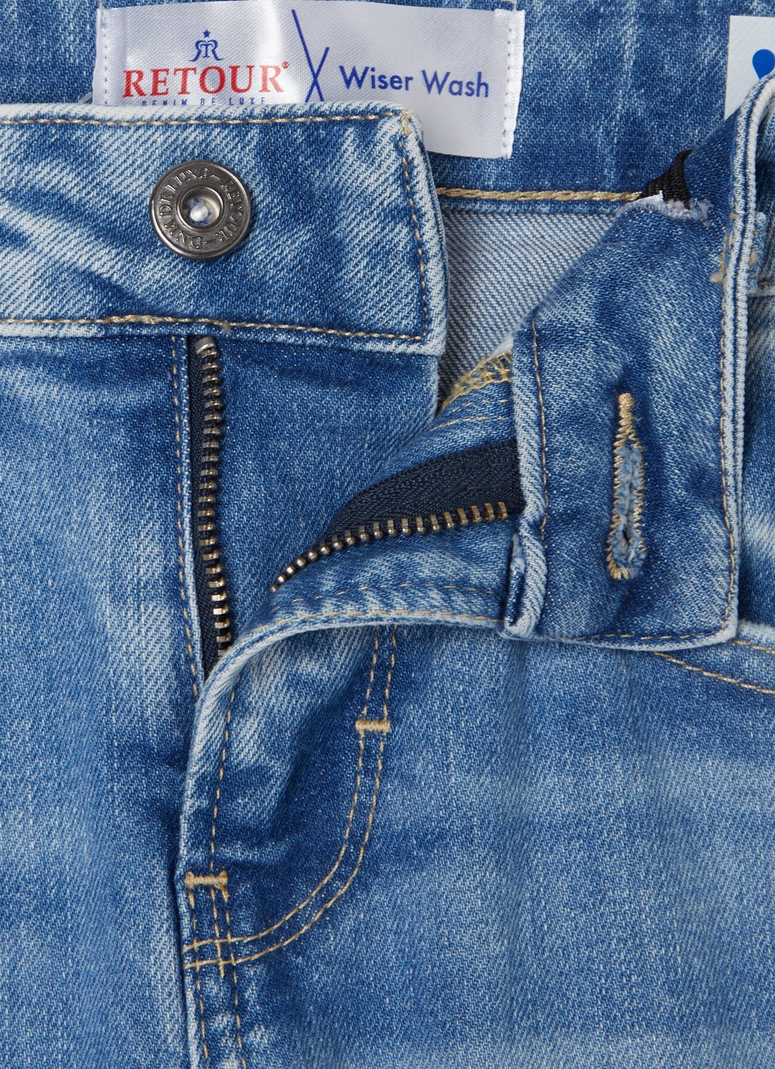 Retour Jeans Landon straight leg jeans met stretch - detail indigo