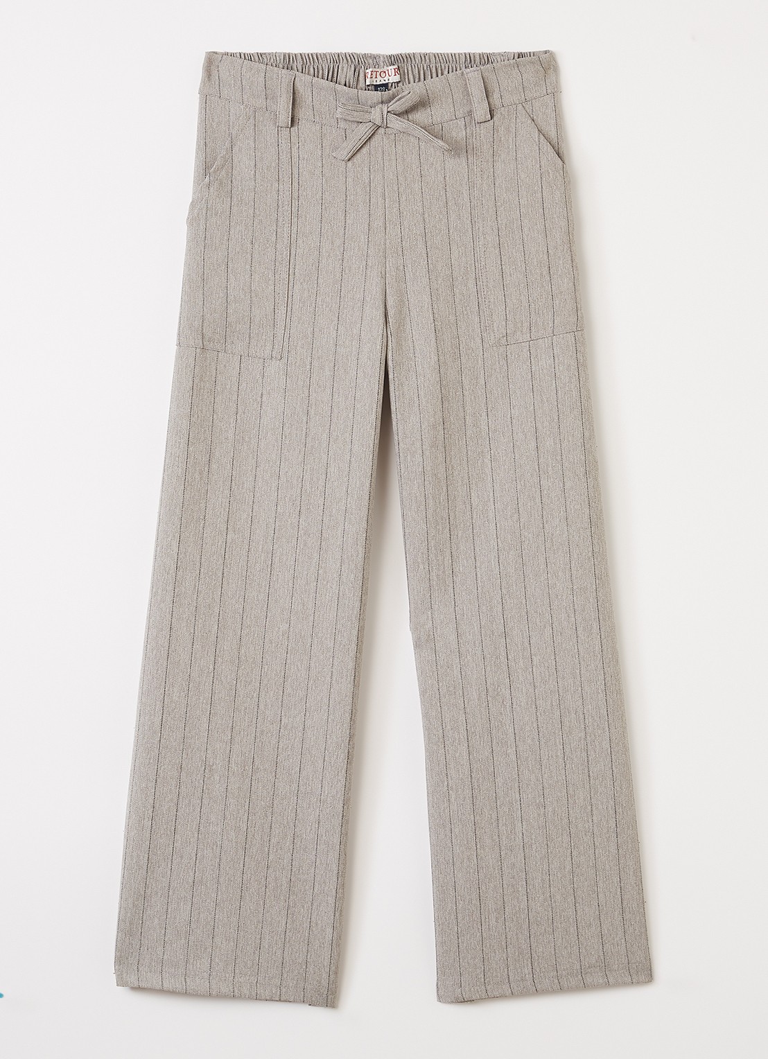 Retour Jeans Lara loose fit pantalon met krijtstreep - voorkant grijs