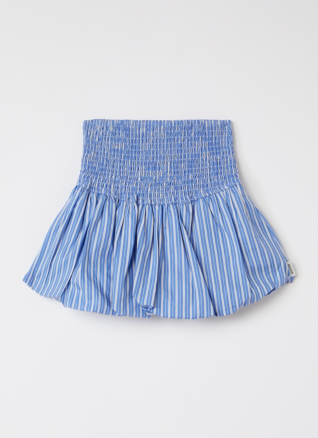 Retour Jeans Layla rok met streepprint - voorkant 2 staalblauw