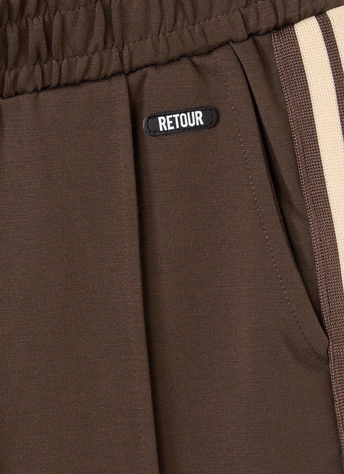 Retour Jeans Lexia straight fit trackpants met steekzakken - detail lichtbruin