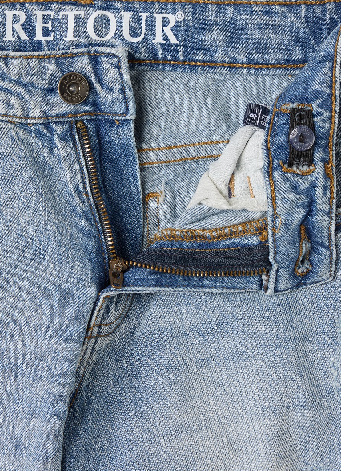 Retour Jeans Manuel straight leg jeans met lichte wassing - detail indigo
