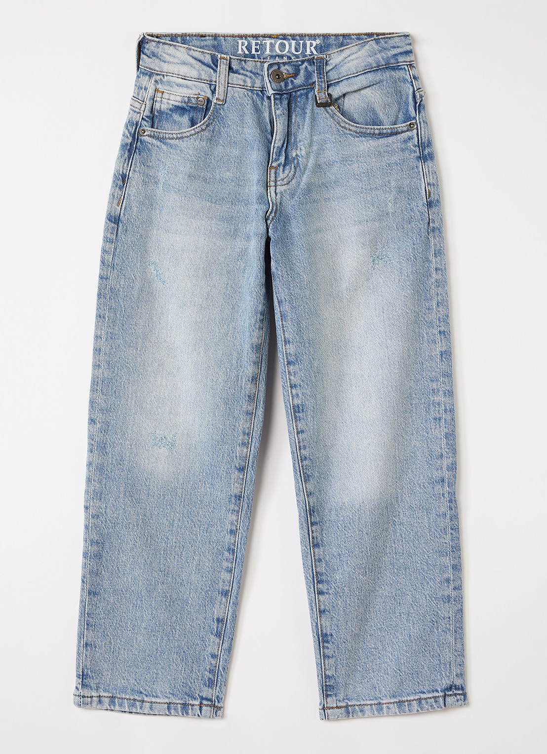 Retour Jeans Manuel straight leg jeans met lichte wassing - voorkant 2 indigo