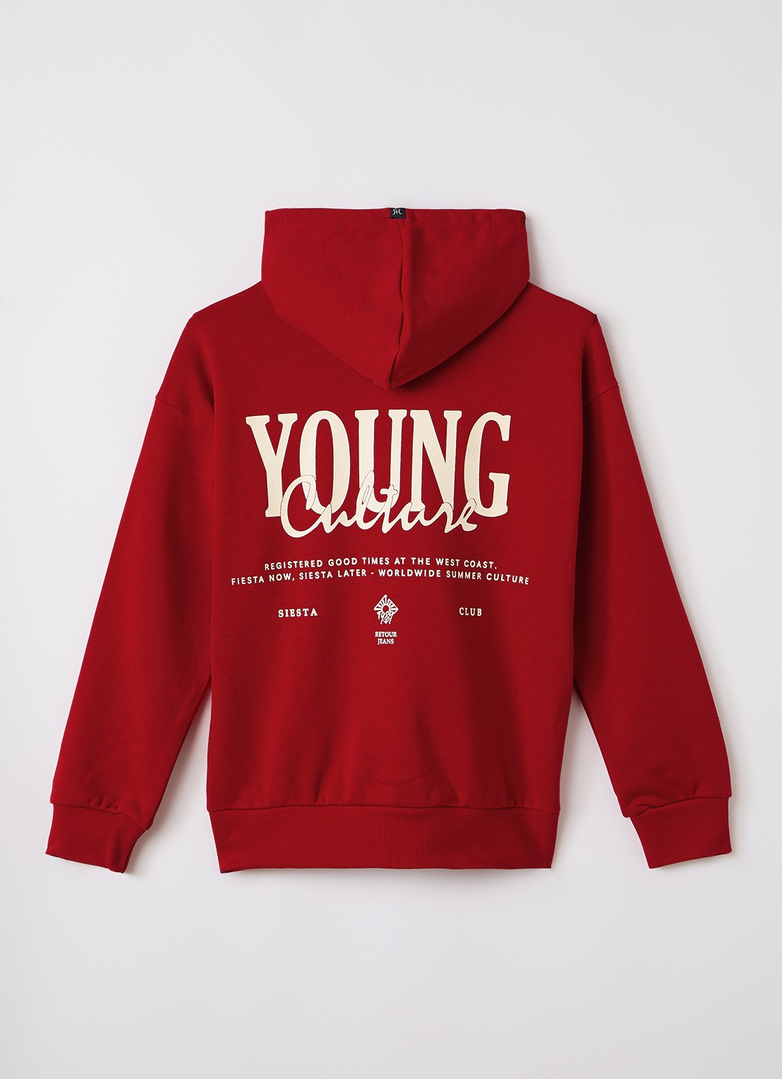 Retour Jeans Marijn hoodie met front- en backprint - voorkant 3 rood