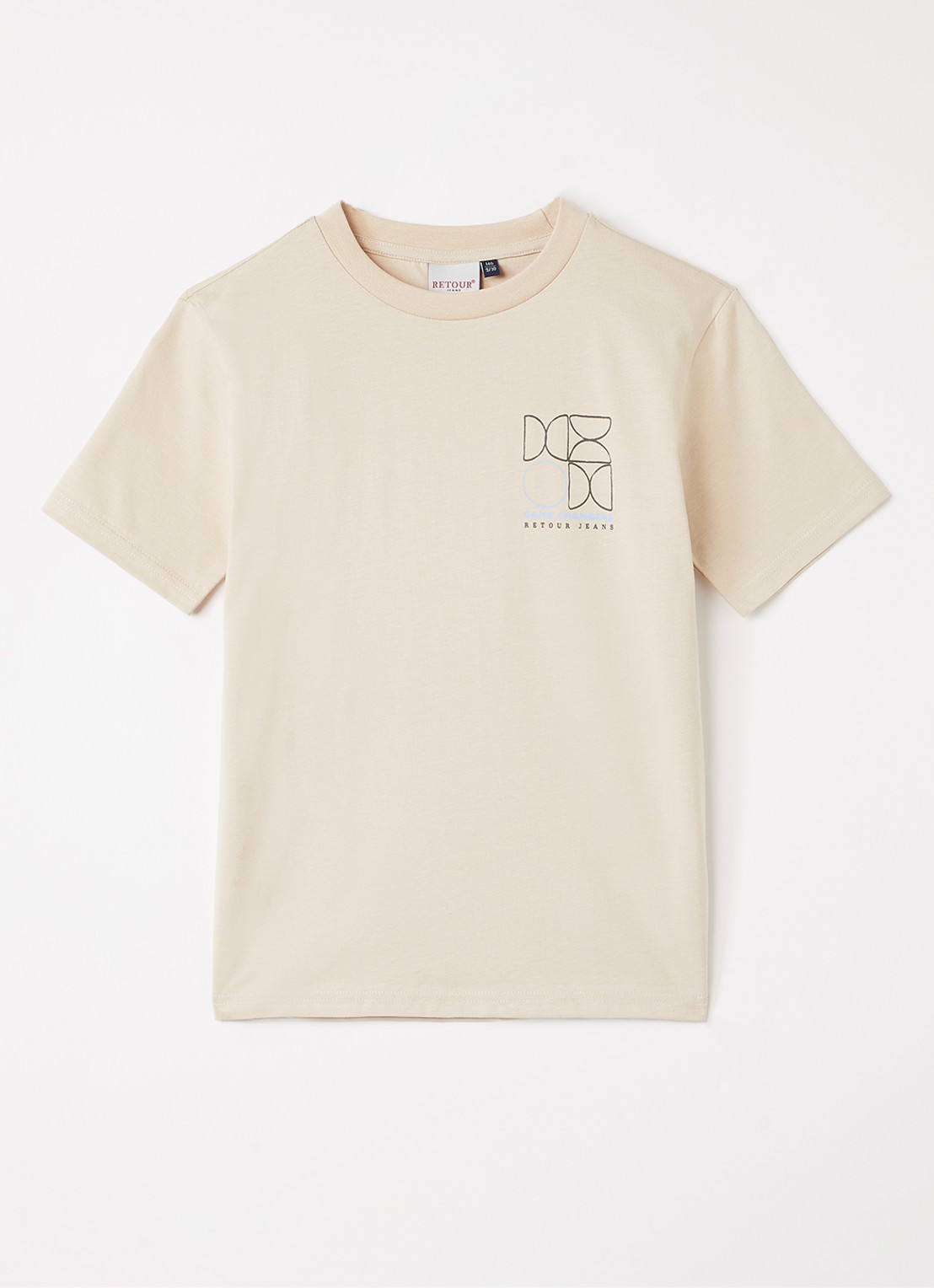 Retour Jeans Matz T-shirt met front- en backprint - voorkant lichtbruin