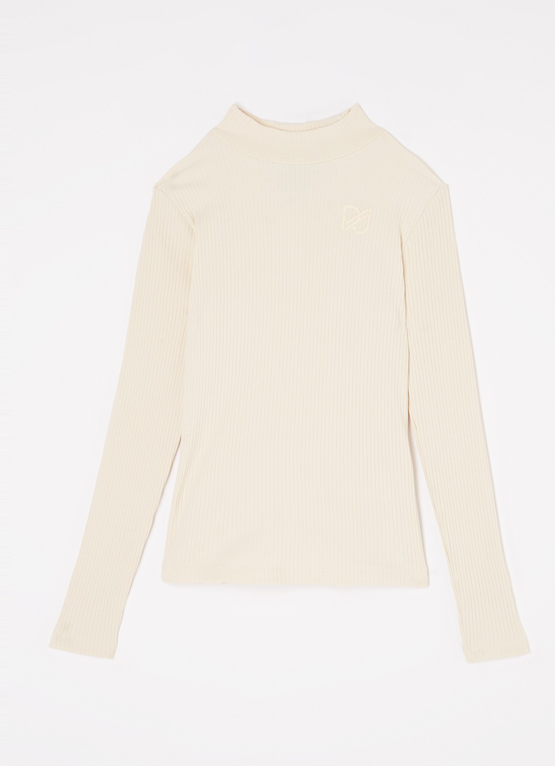 Haut Long Col Crème Boohoo - Taille 10 - Viscose Manches Longues - Occasion Très Bon état