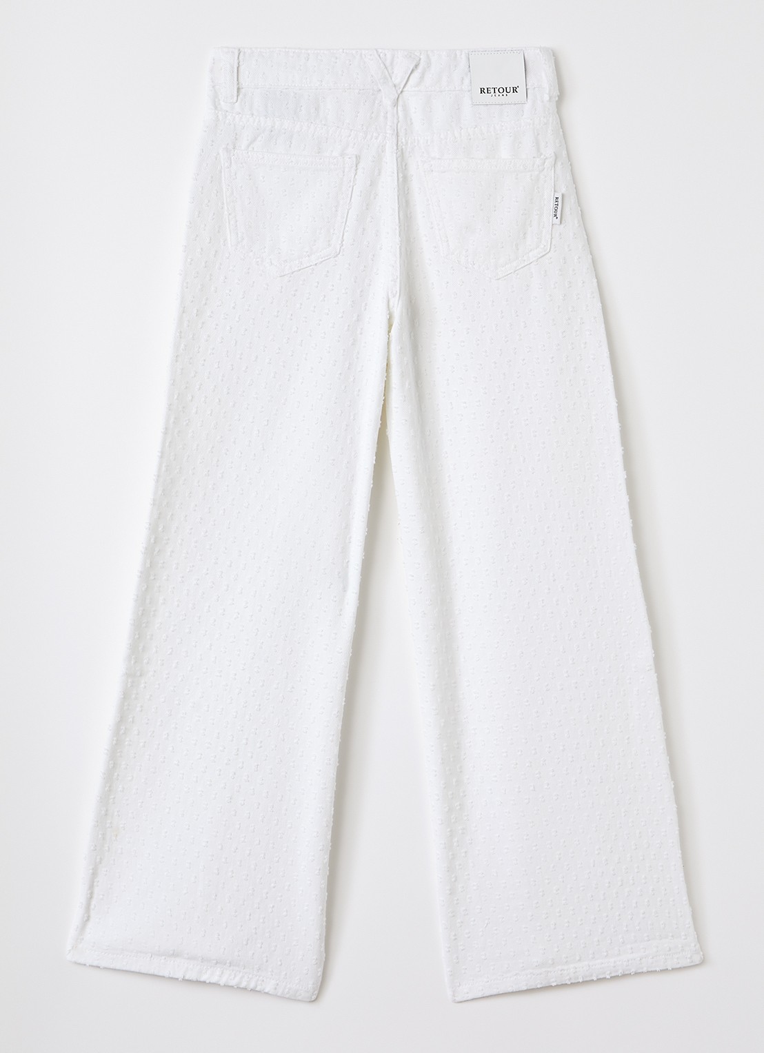 Retour Jeans Oda flared fit broek met structuur - voorkant 2 wit