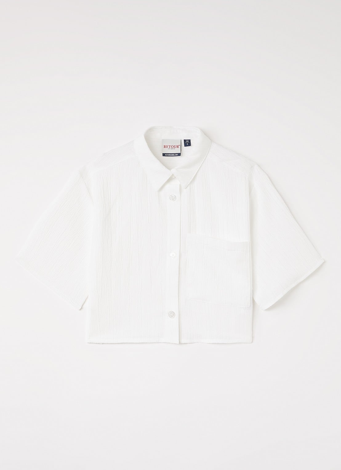 Retour Jeans Olivia blouse met structuur - voorkant wit