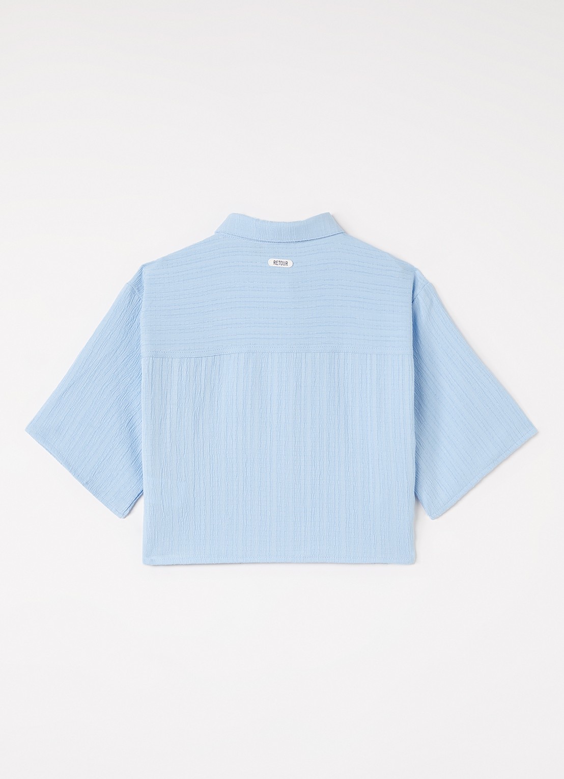 Retour Jeans Olivia blouse met structuur - voorkant 2 lichtblauw