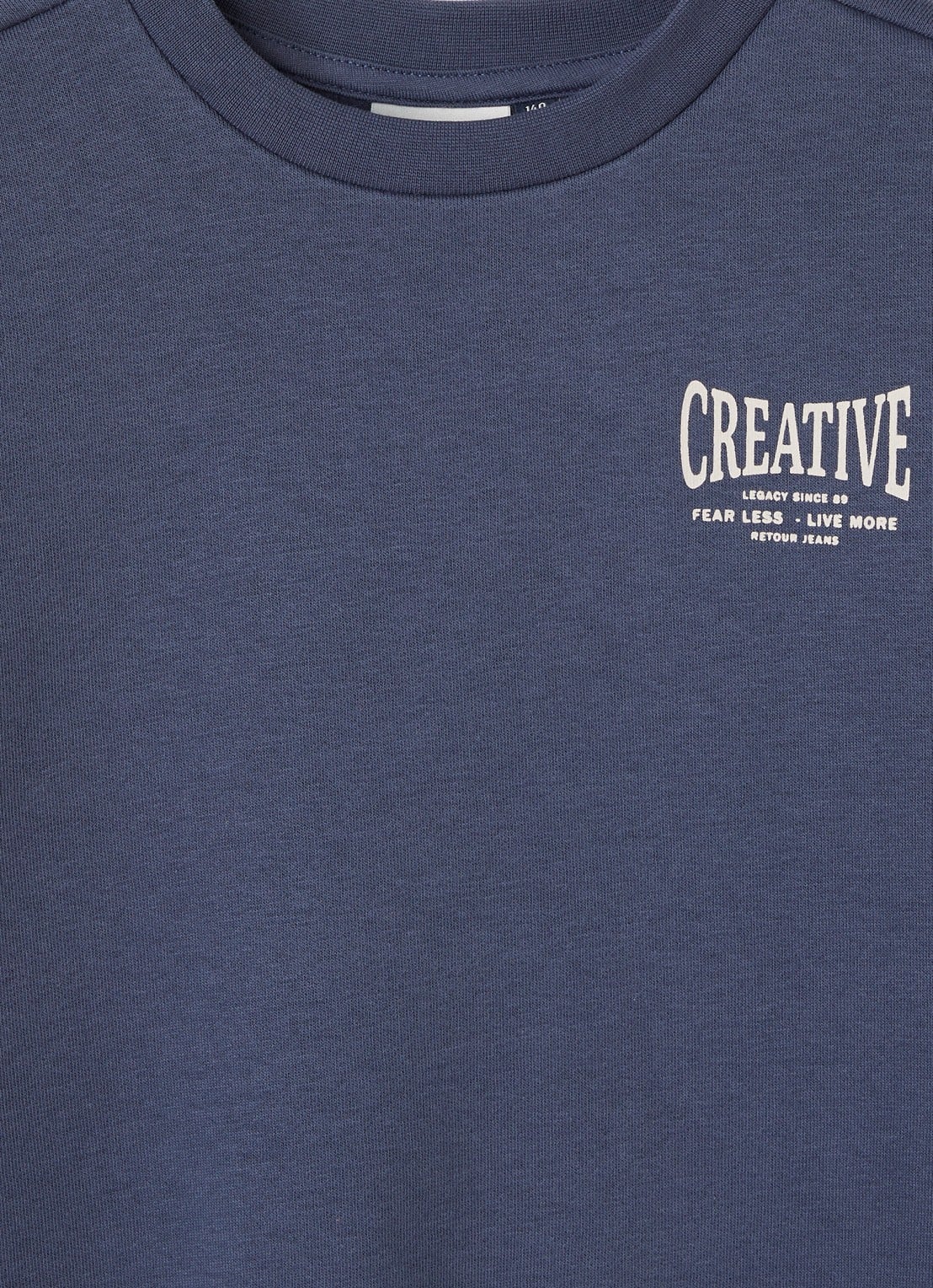 Retour Jeans Otto sweater met logo- en backprint - detail blauw