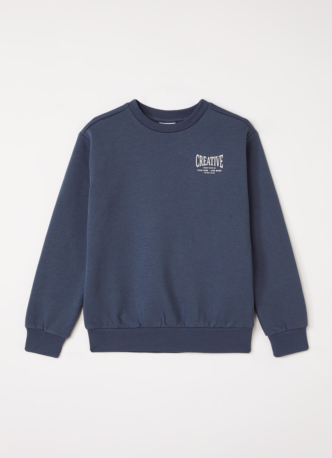 Retour Jeans Otto sweater met logo- en backprint - voorkant 2 blauw
